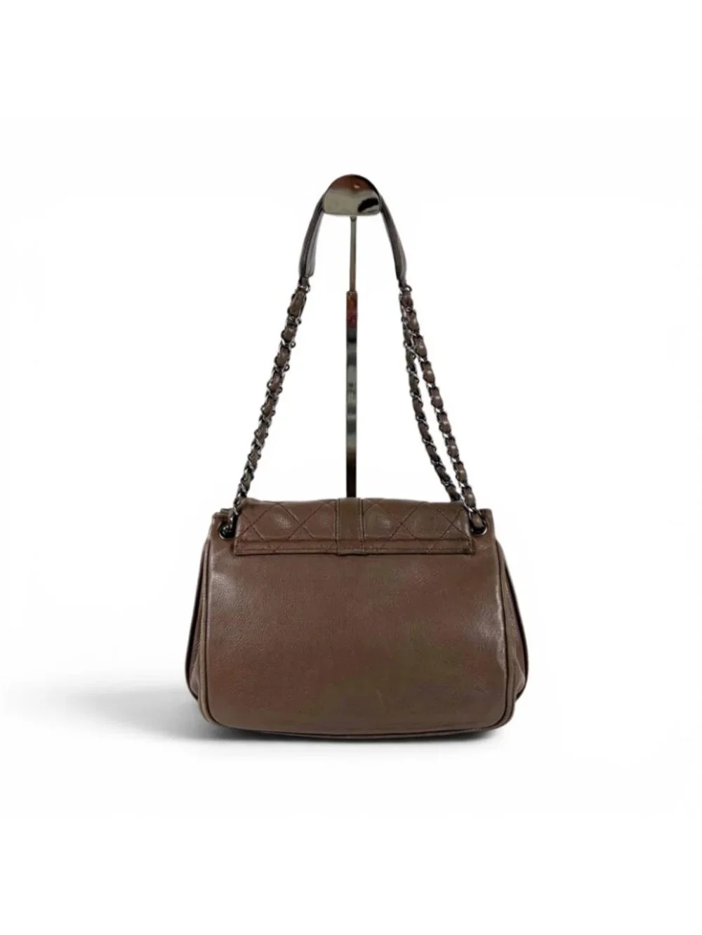 Chanel 2.55 Chain Shoulder Bag Caviar Leather Mademoiselle Lock Quilted Brown